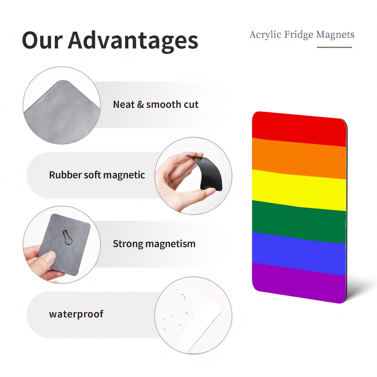 Rainbow Pride Flag Rectangle Magnet