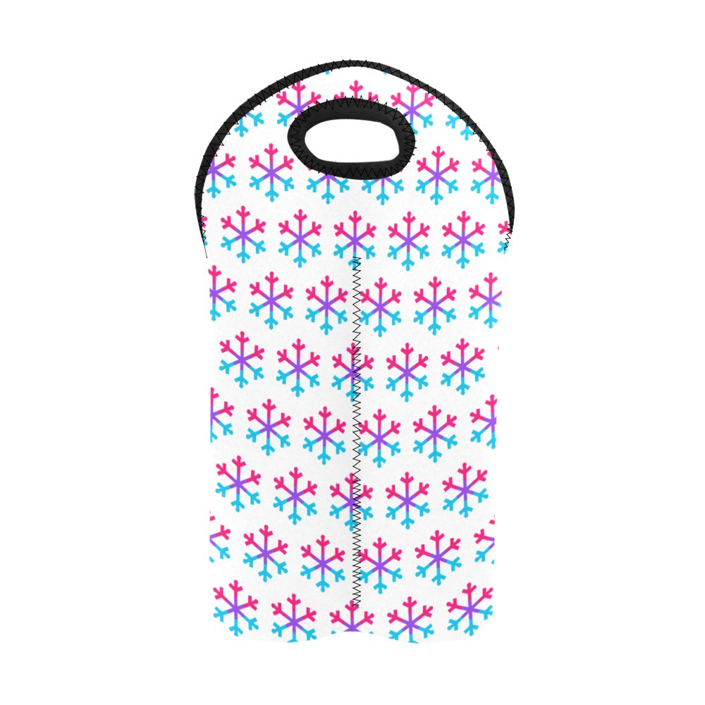 Androgyne Pride Flag Snowflake 2-Bottle Neoprene Wine Bag