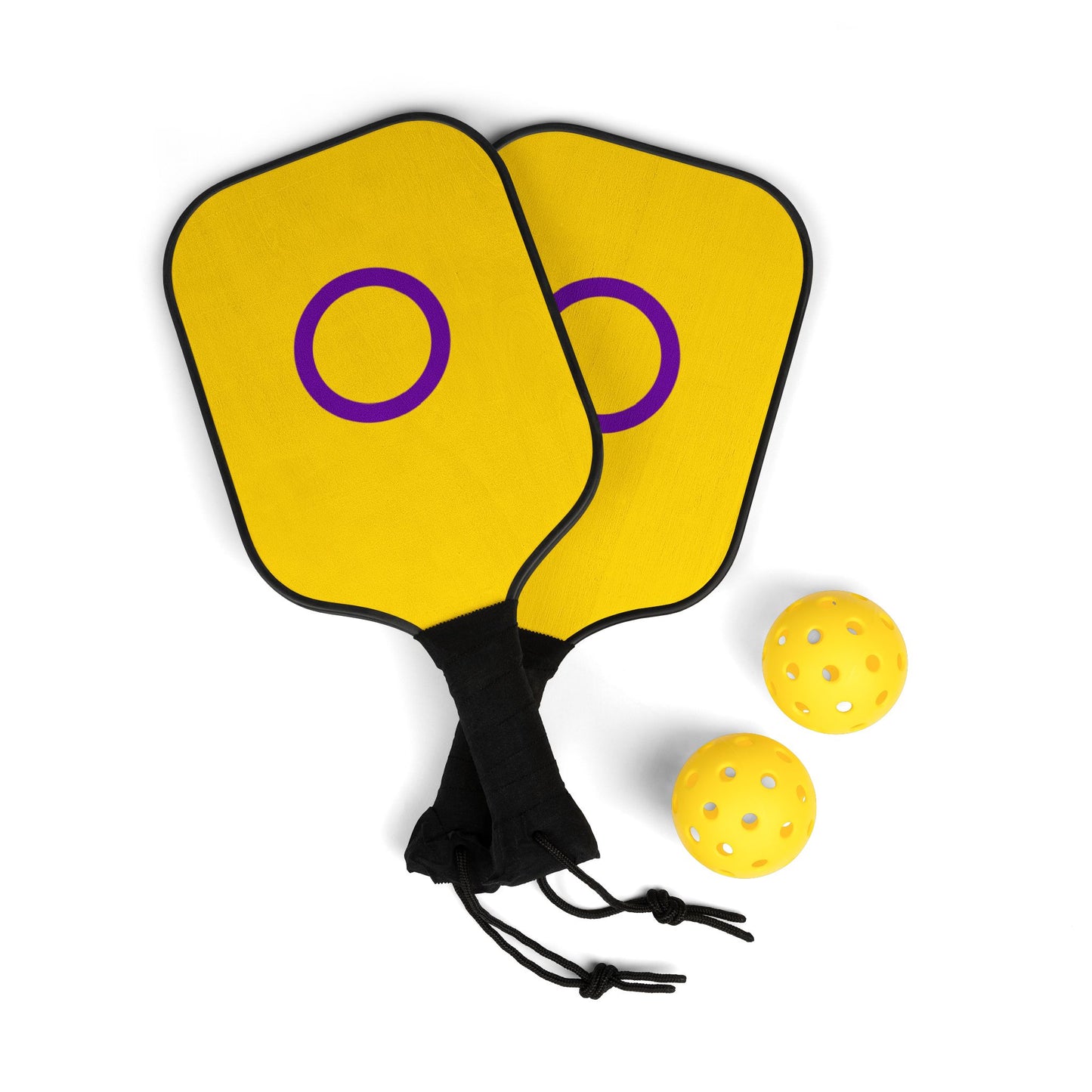 Intersex Pride Flag Pickleball Paddle Set