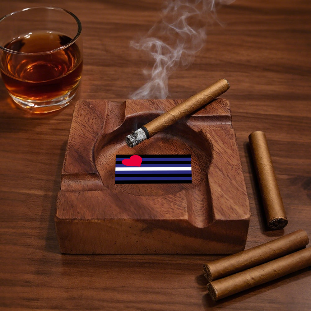 Wooden Cigar Ashtray - 1 Side Engrave