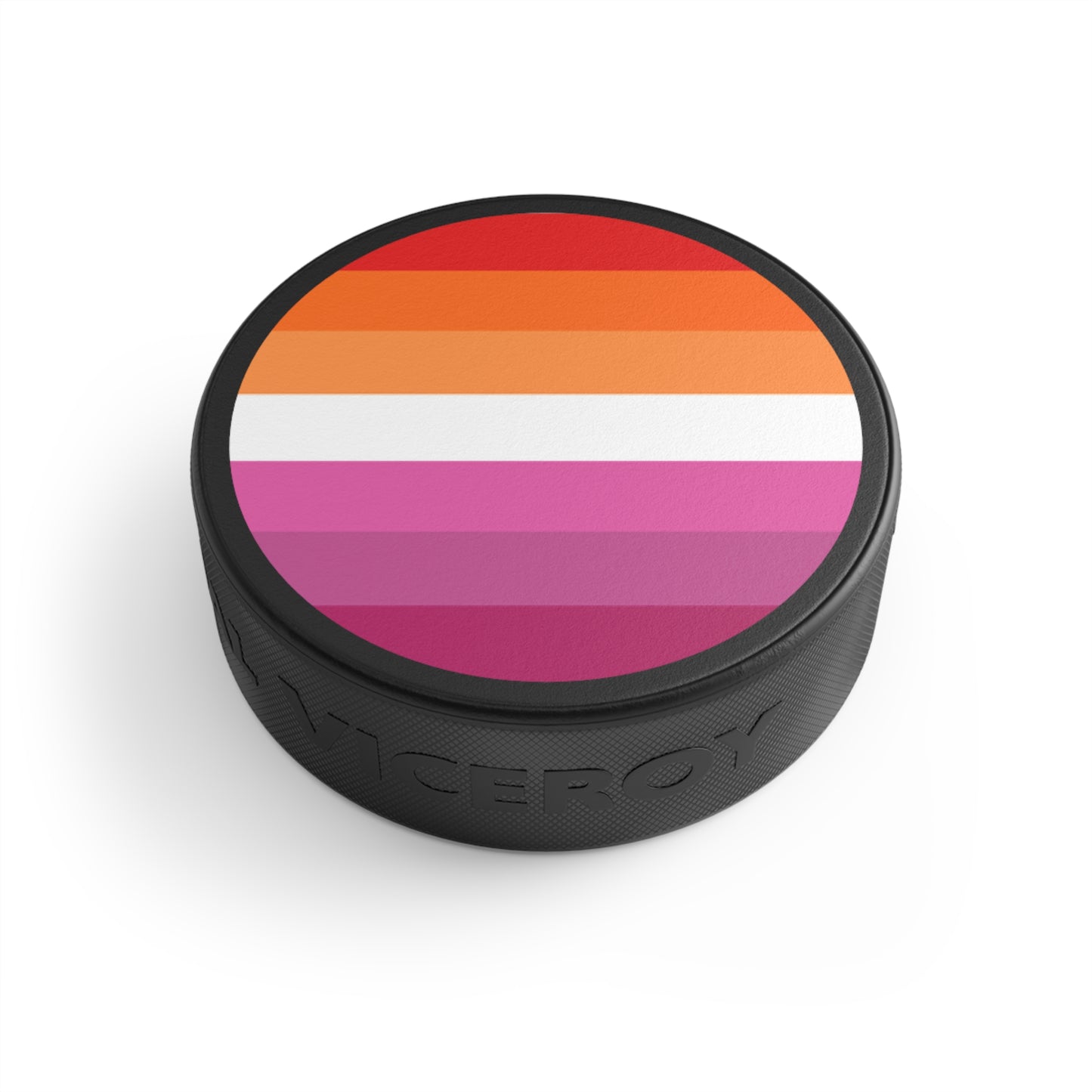 Lesbian Pride Flag Hockey Puck