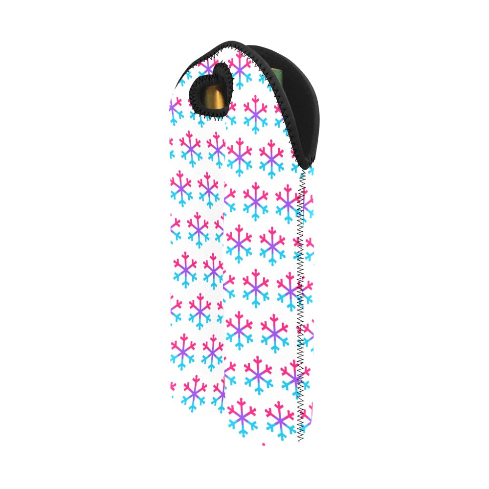 Androgyne Pride Flag Snowflake 2-Bottle Neoprene Wine Bag