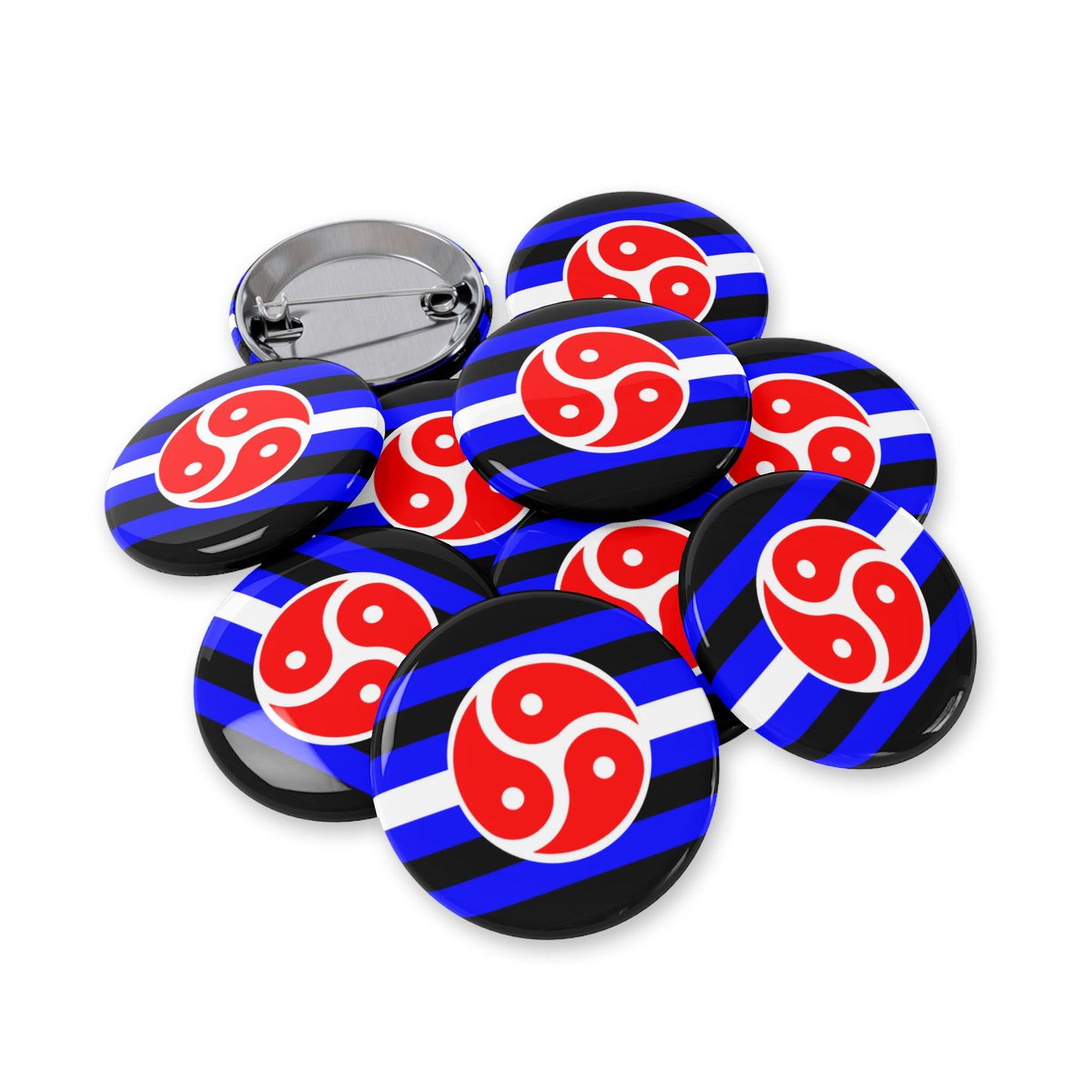 BDSM Fetish Pride Flag Round Pins - Multiple Sizes