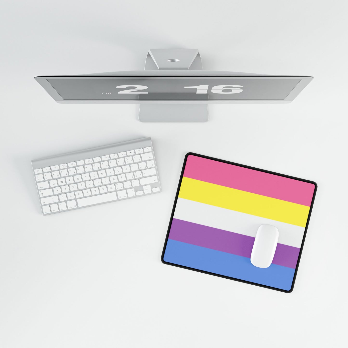 Bigender Pride Flag Desk Mat - Multiple Sizes