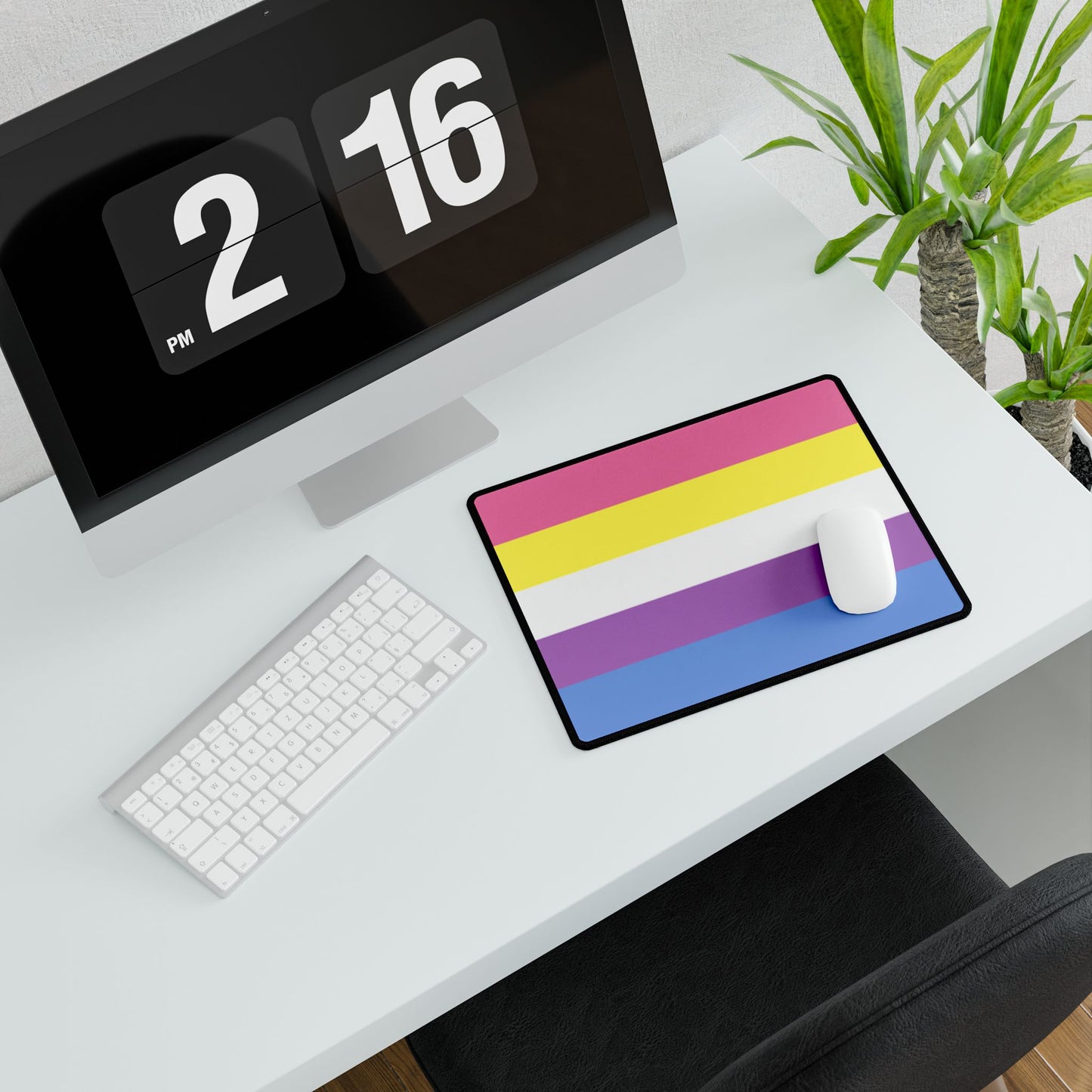 Bigender Pride Flag Desk Mat - Multiple Sizes