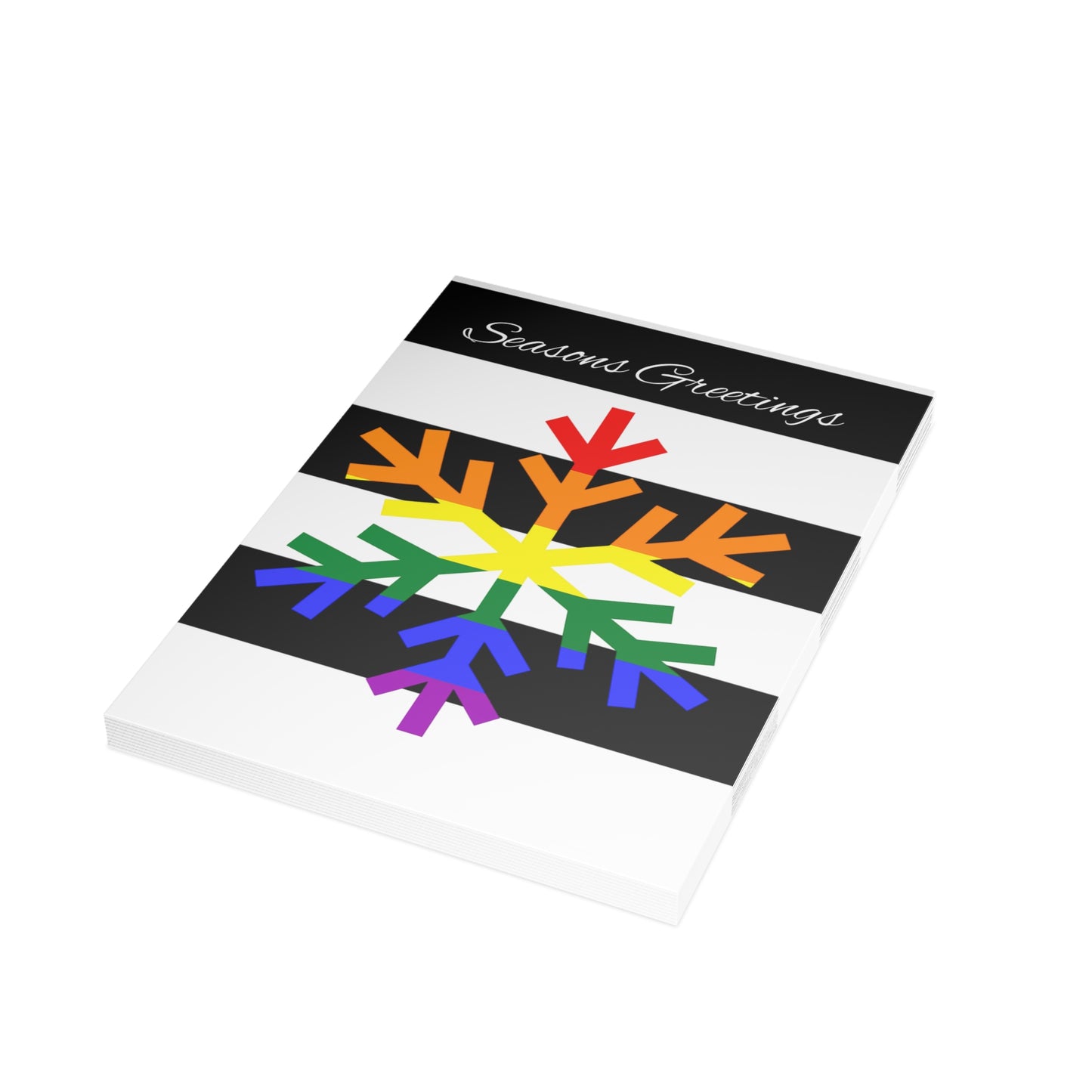 Ally Pride Flag Snowflake Greeting Cards