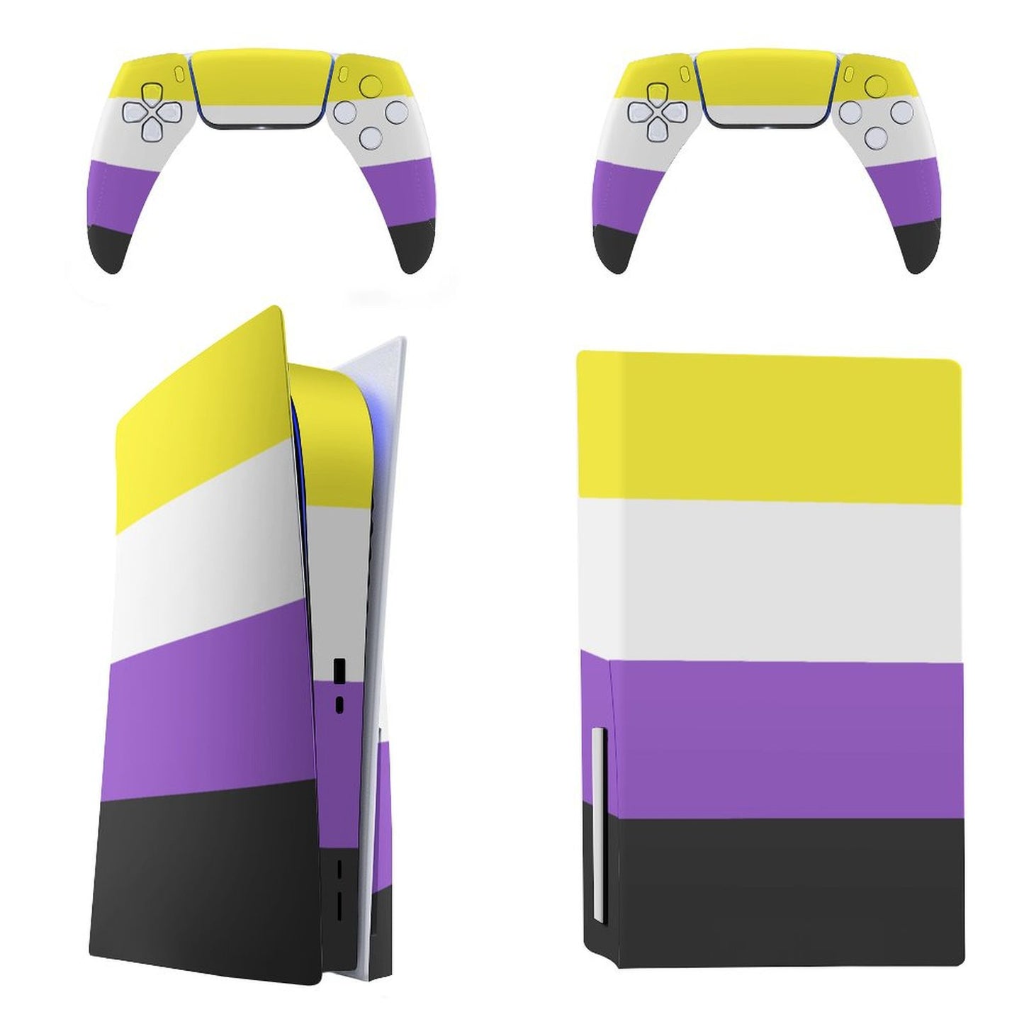 Non-Binary Pride Flag PS5 Game Console Sticker (Optical Drive Version)