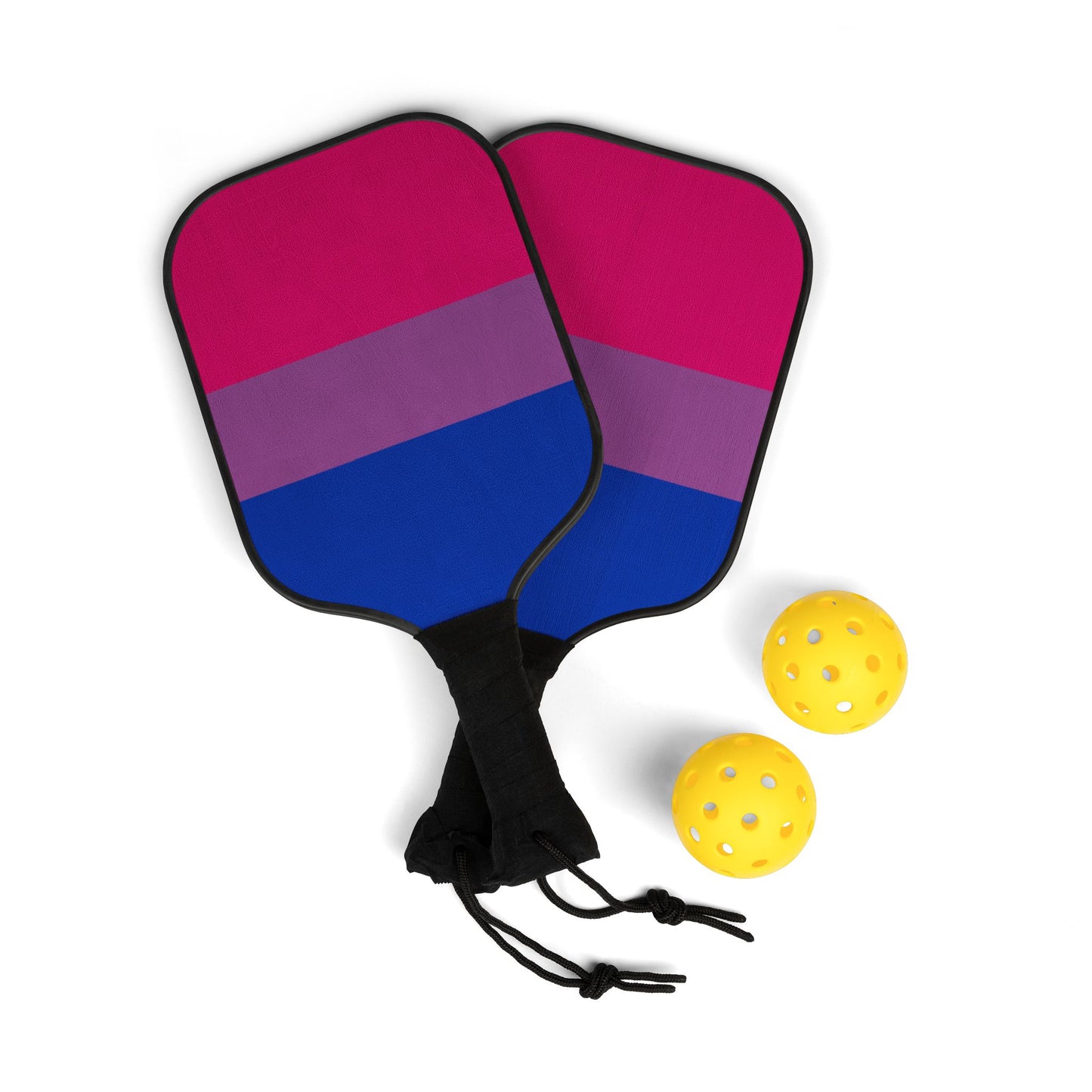 Bisexual Pride Flag Pickleball Paddle Set
