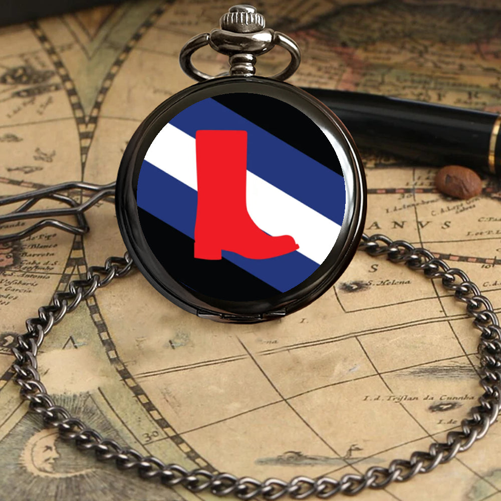 Boot Fetish Pride Flag Round Pocket Watch
