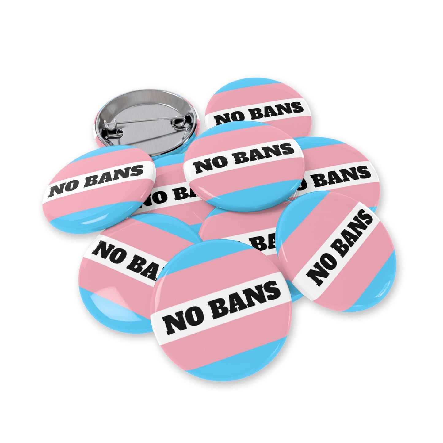 No Bans Round Pins - Multiple Sizes
