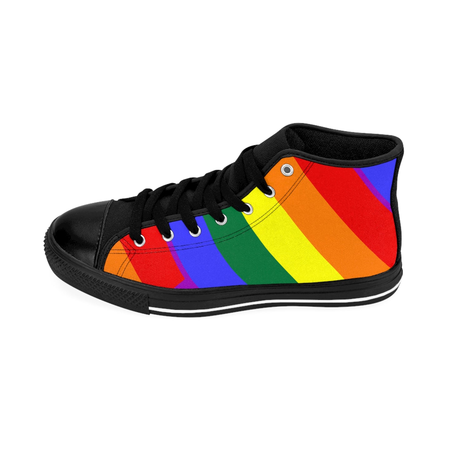 Men's Classic Rainbow Sneakers | Pride High Tops | Vibrant Retro Style