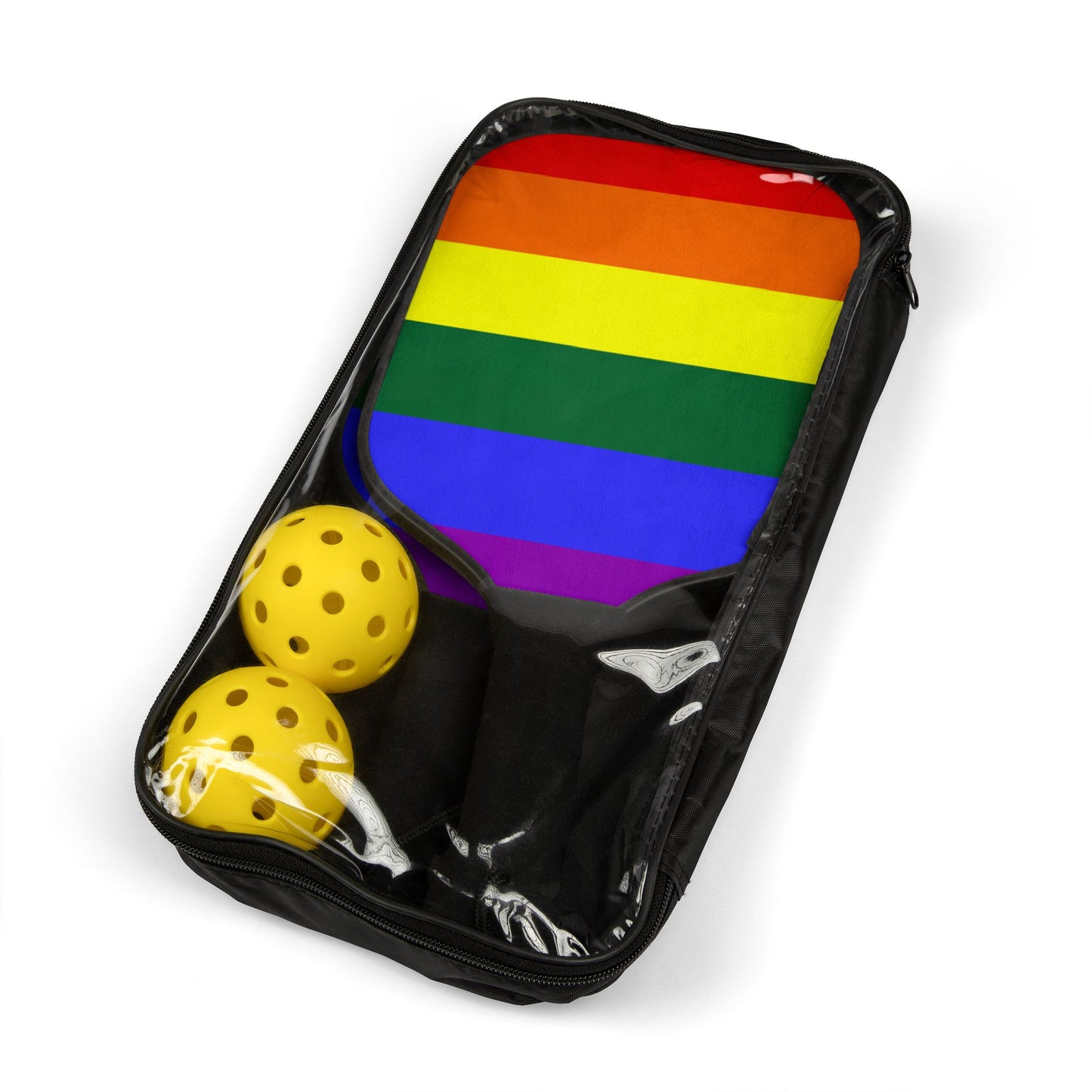 Rainbow Pride Flag Pickleball Paddle Set