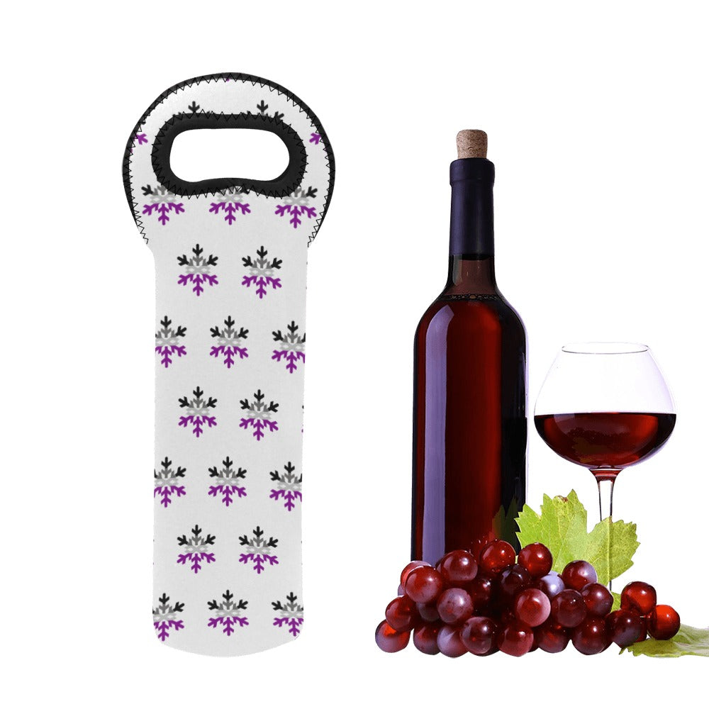 Asexual Pride Flag Snowflake Neoprene Wine Bag