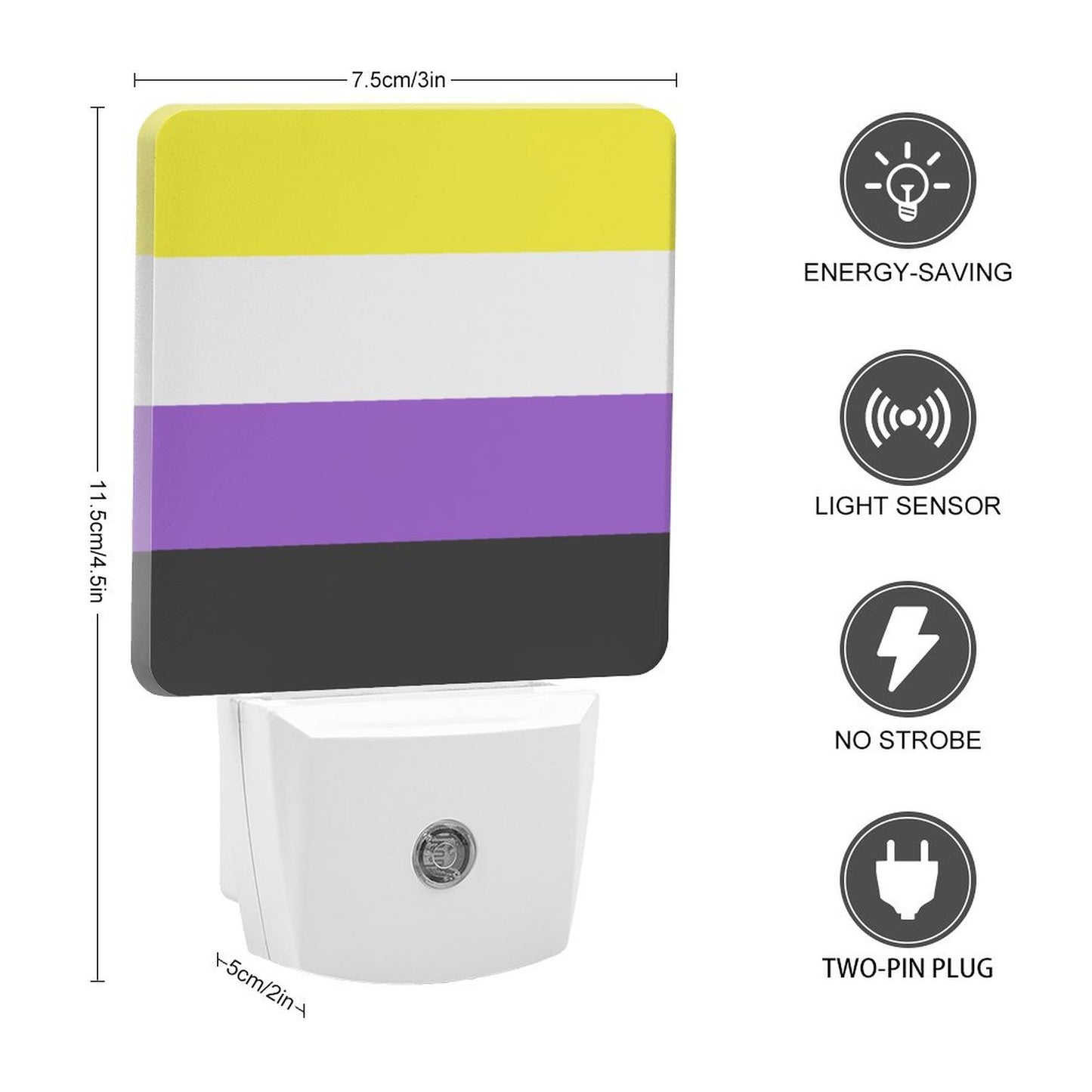 Non-Binary Pride Flag Night Light - Multiple Sizes