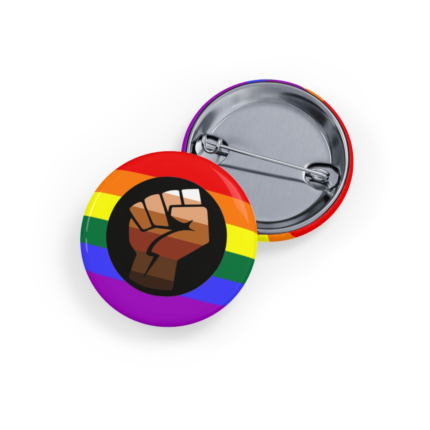 QPOC Pride Flag Round Pins - Multiple Sizes