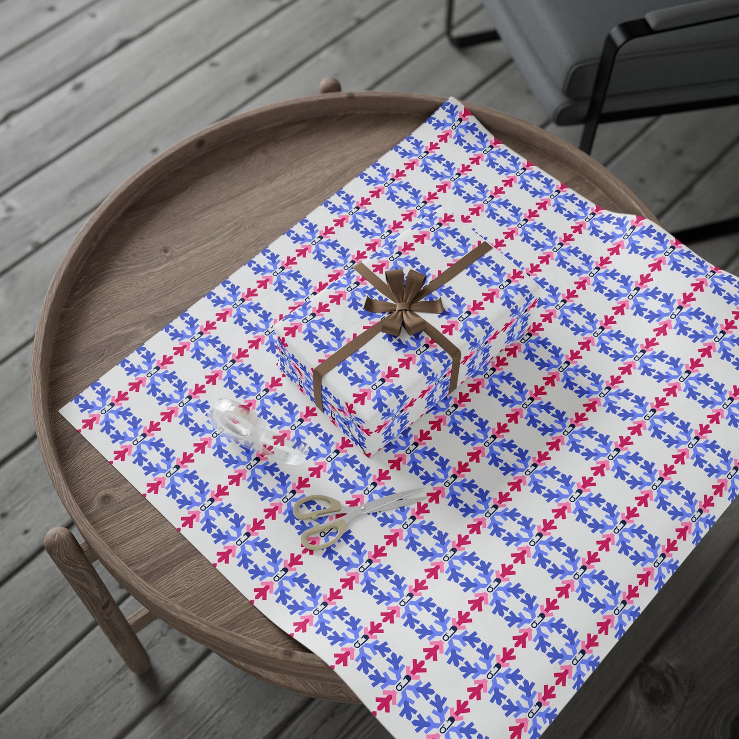 ABDL Pride Flag Snowflake Wrapping Paper - Multiple Sizes/Finishes