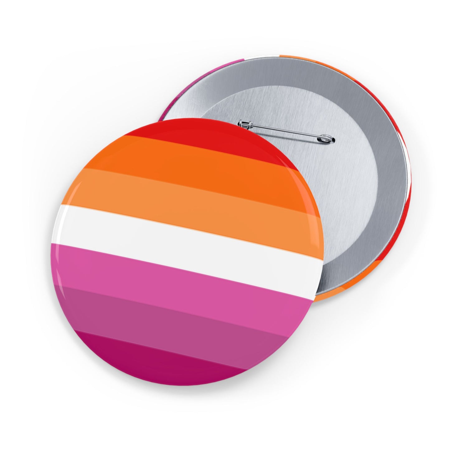 Lesbian Pride Flag Round Pins - Multiple Sizes