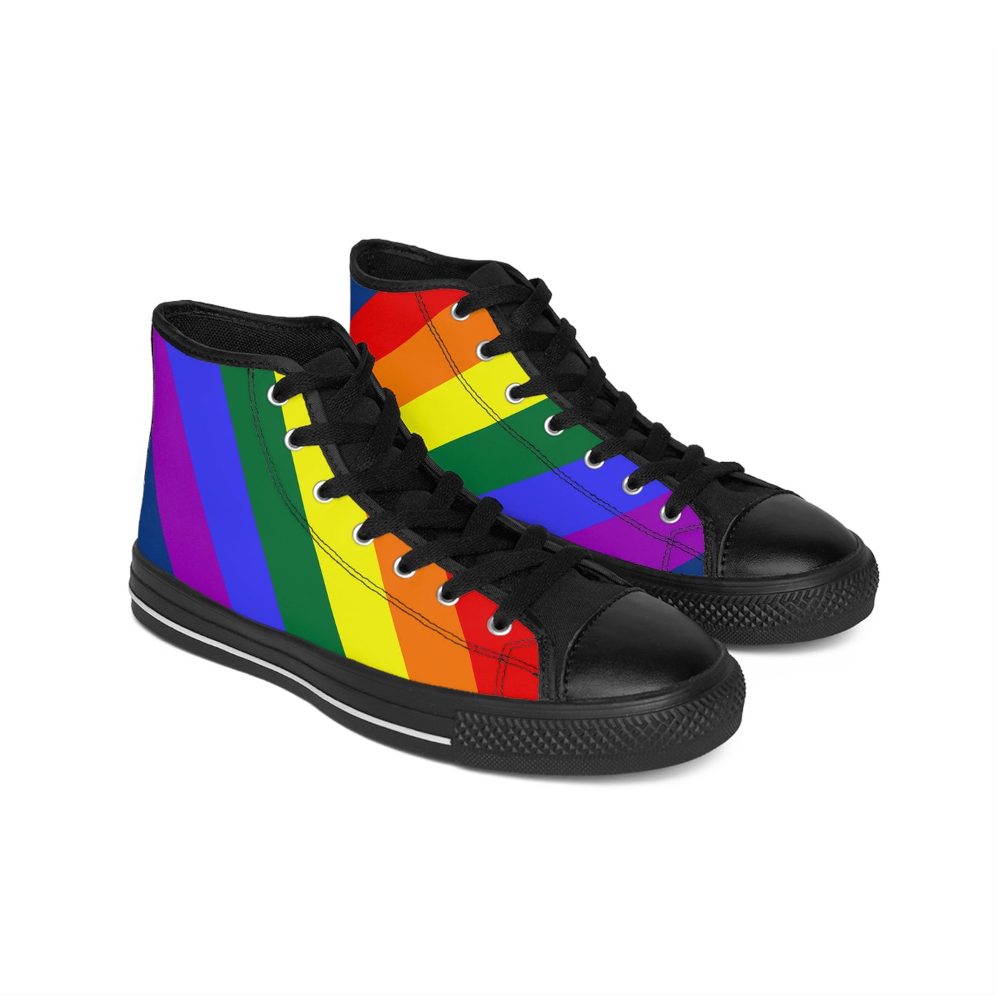 Rainbow Pride High-Top Sneakers for Women