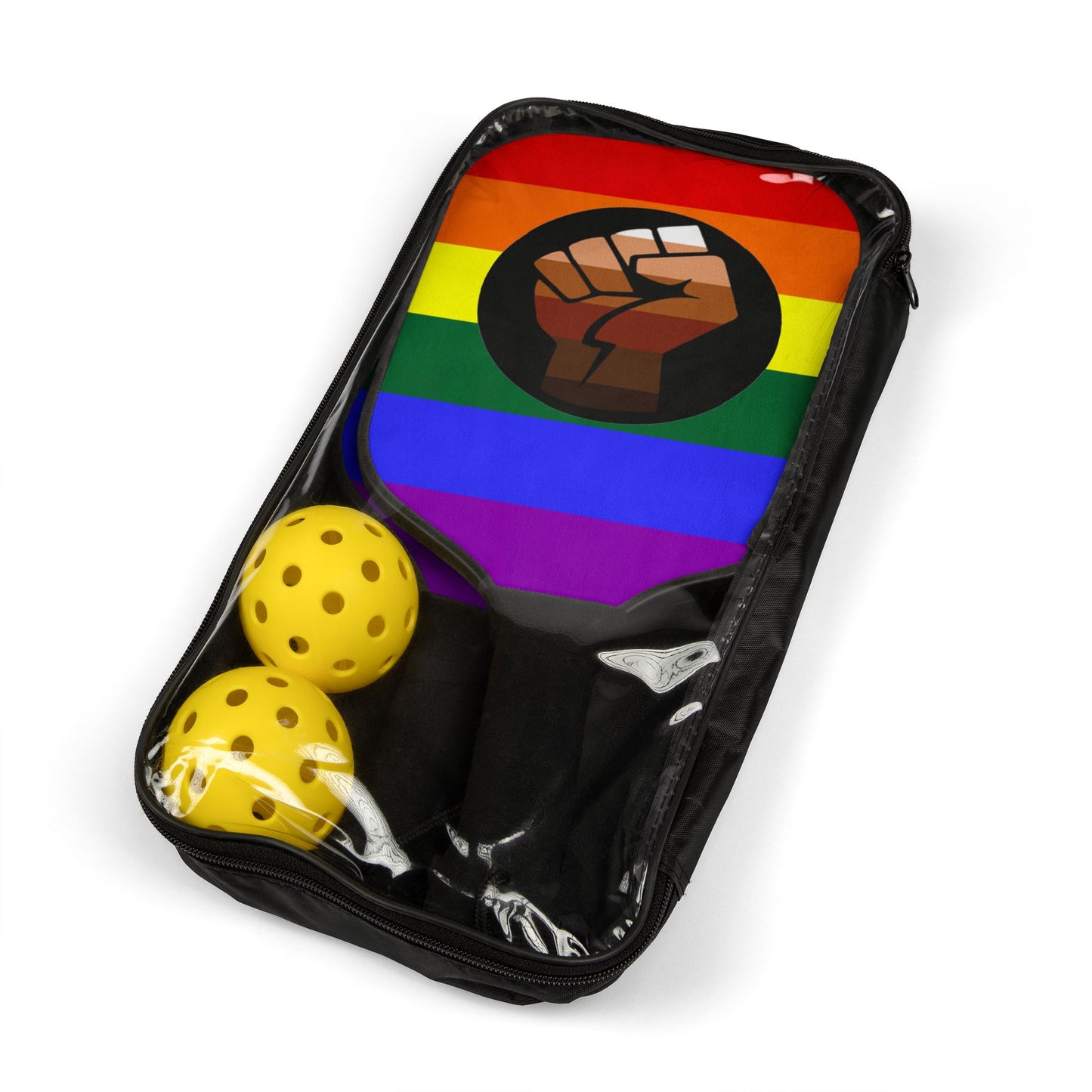 QPOC Pride Flag Pickleball Paddle Set