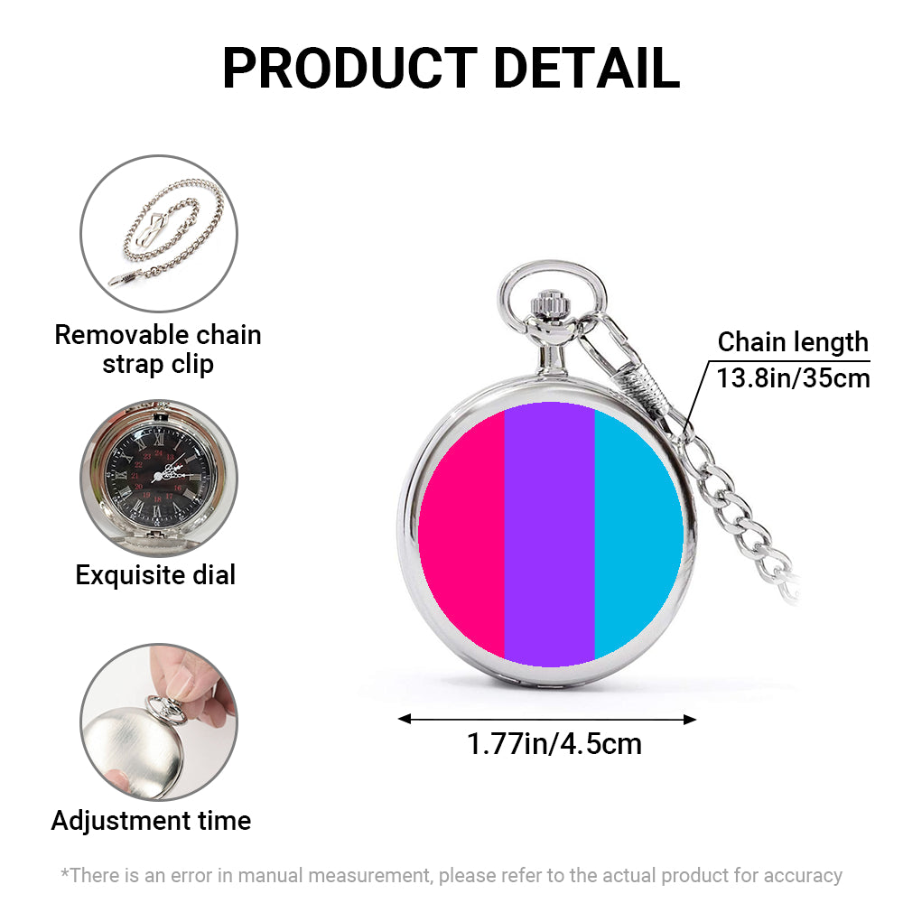 Androgyne Pride Flag Round Pocket Watch