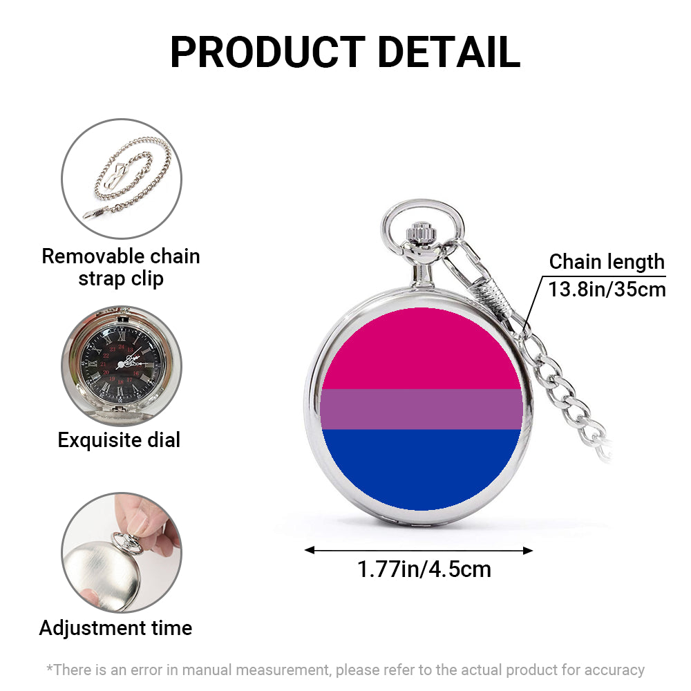 Bisexual Pride Flag Round Pocket Watch