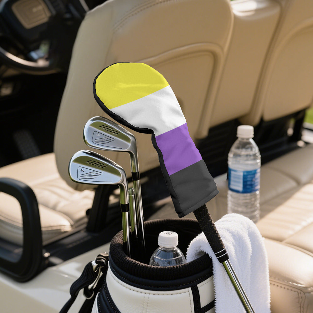 Non-Binary Pride Flag Golf Clubs Head Cover - 13" x 6.7"