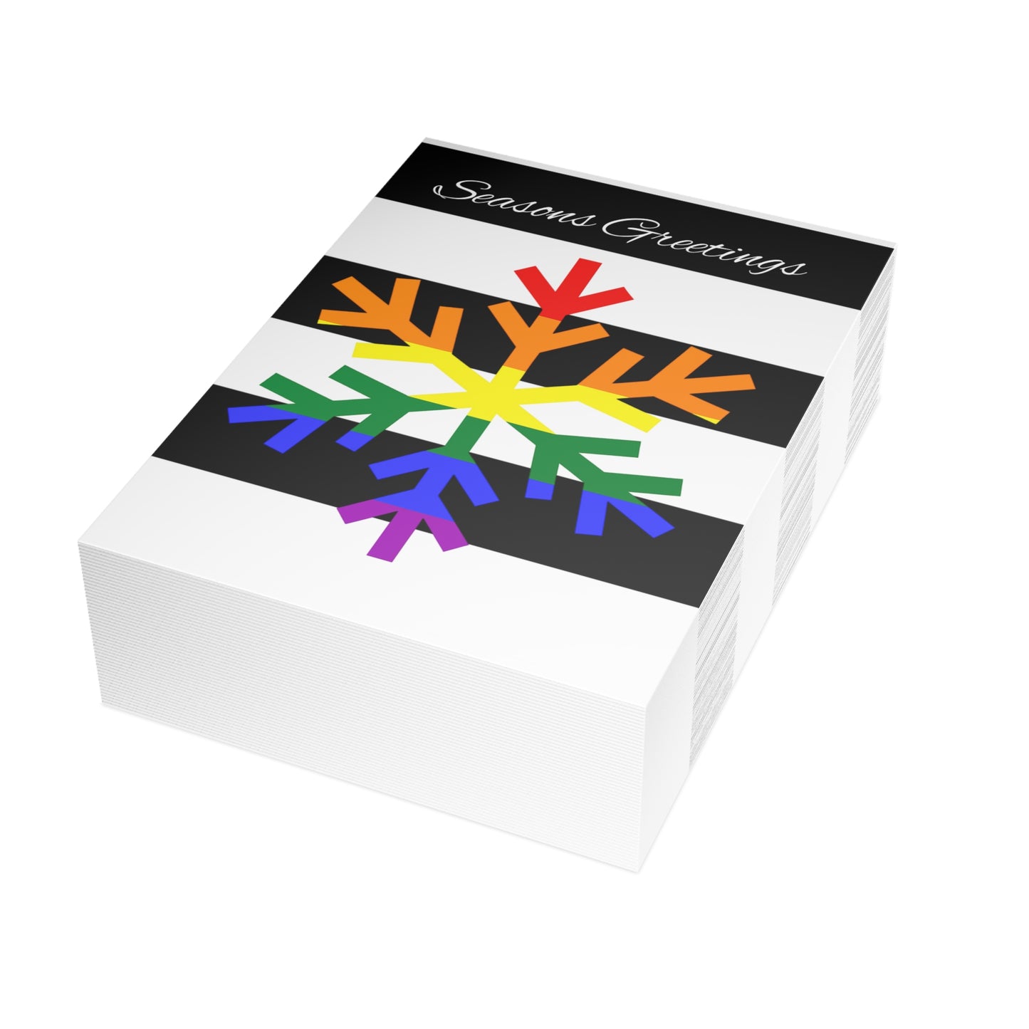 Ally Pride Flag Snowflake Greeting Cards