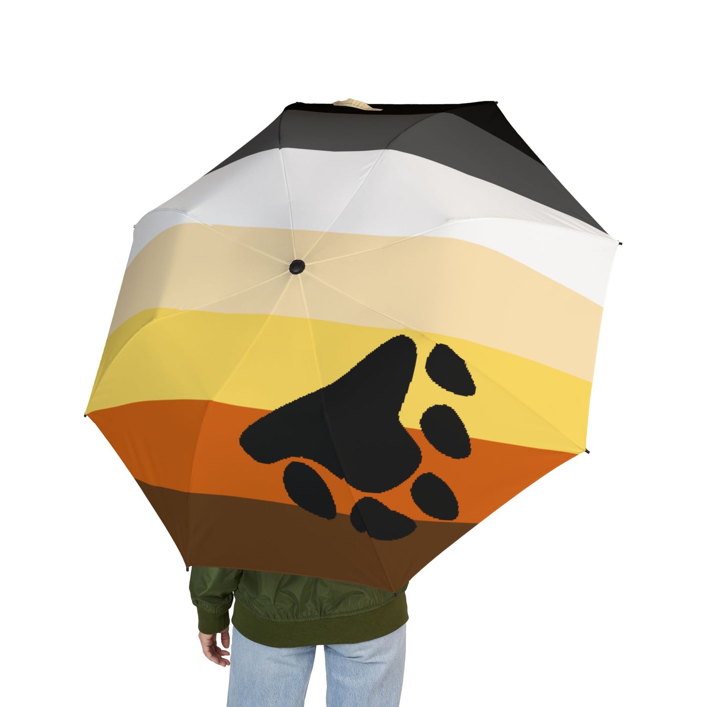 Bear Pride Flag Semi-Automatic Foldable Umbrella