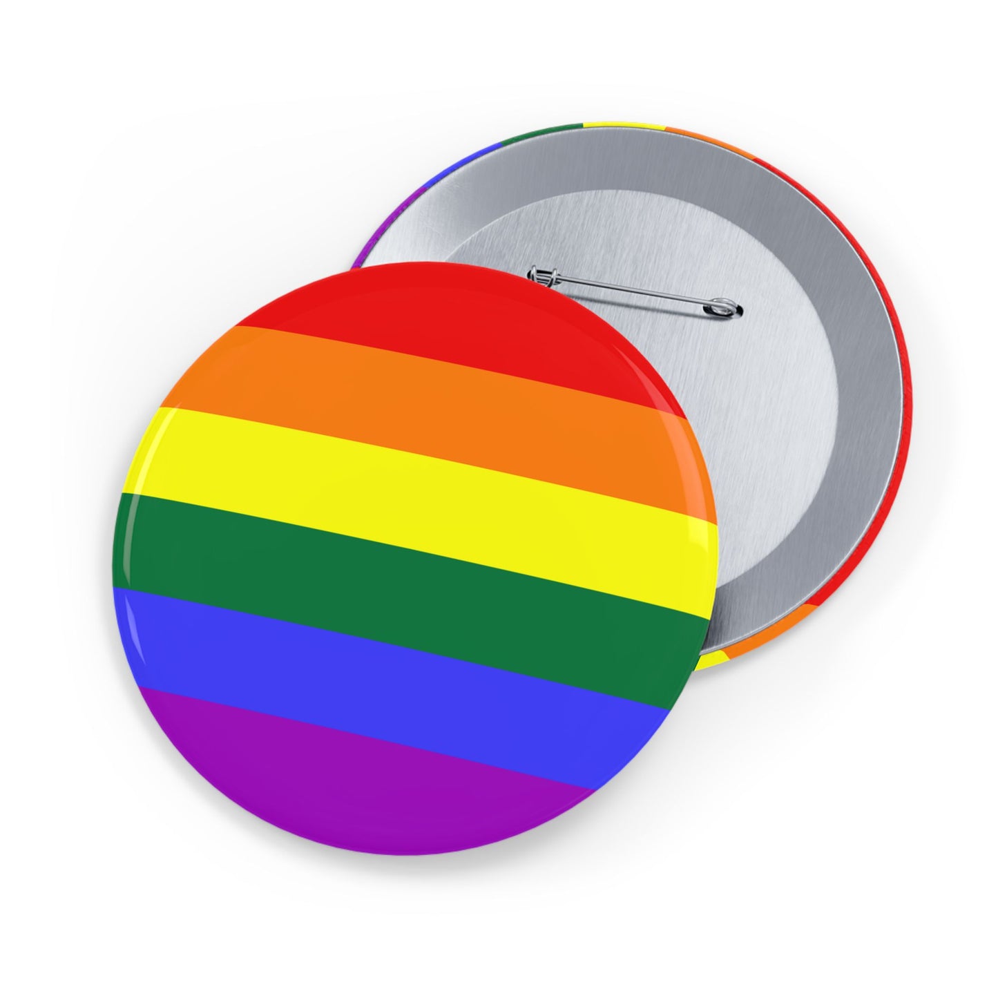 Rainbow Pride Flag Round Pins - Multiple Sizes