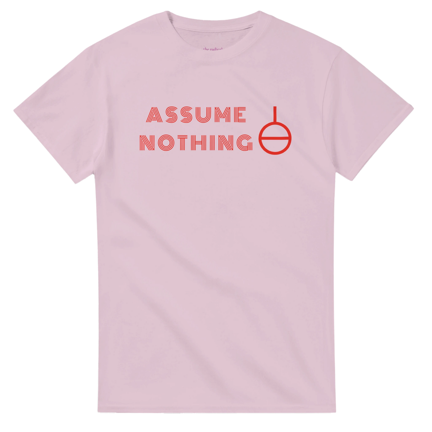 Agender / Genderless Symbol Heavyweight Unisex Crewneck T-shirt Light Pink