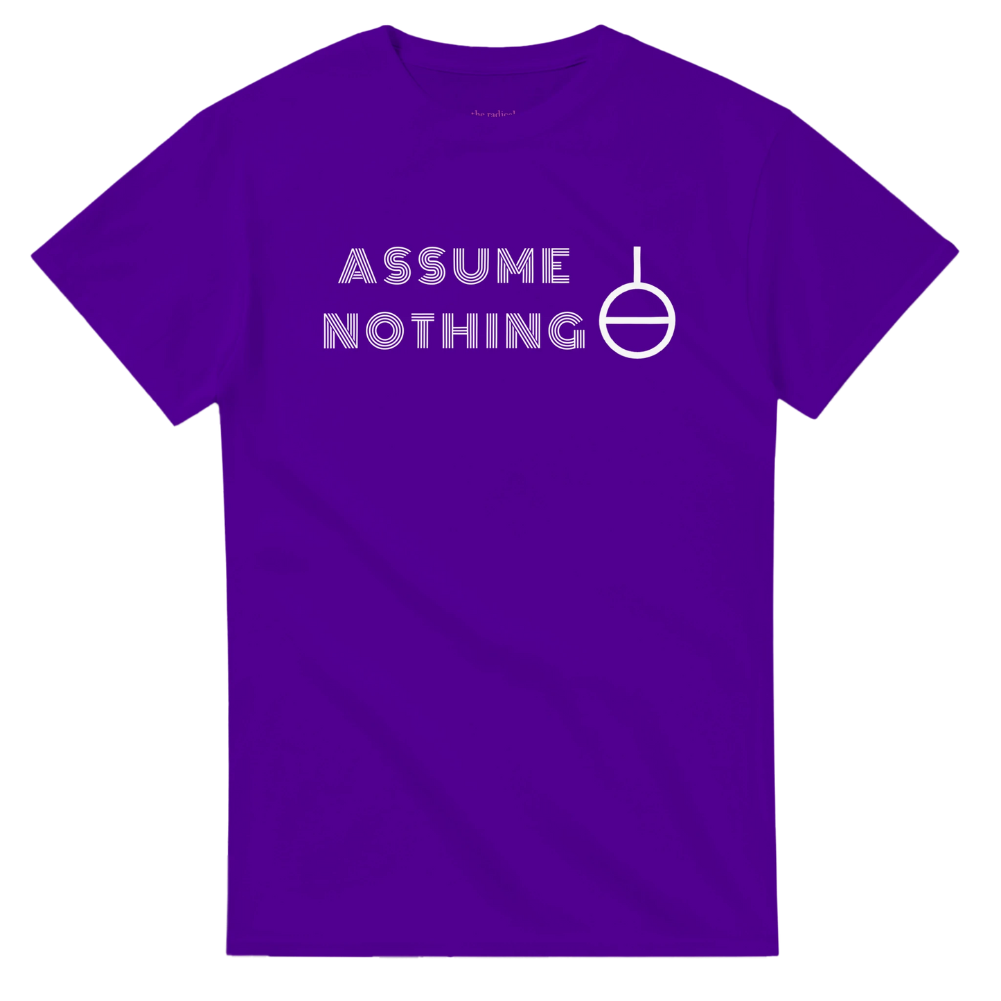 Agender / Genderless Symbol Heavyweight Unisex Crewneck T-shirt Purple