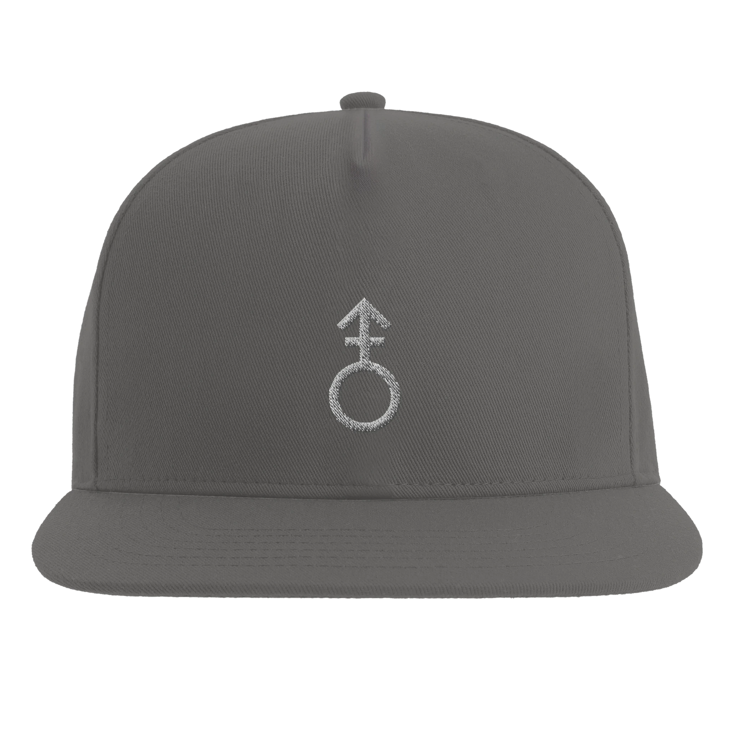 Androgyne Symbol Flat Bill Cap Gray