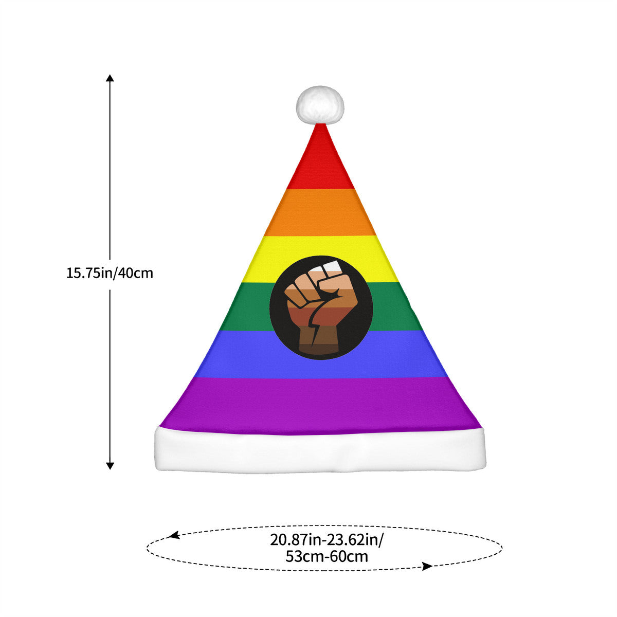 QPOC Pride Flag Adult Glowing Plush Holiday Hat