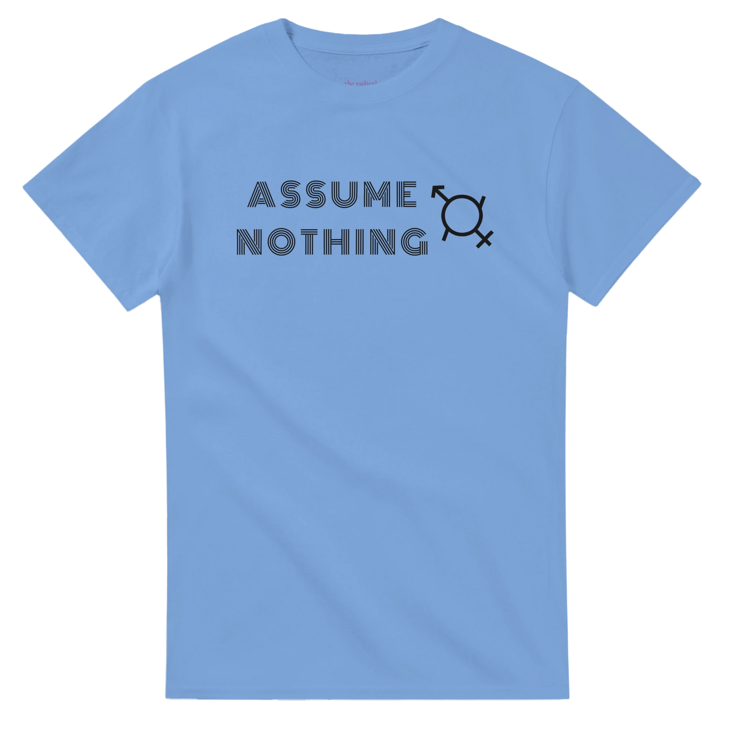 Genderfluid: Female and Male Symbol Heavyweight Unisex Crewneck T-shirt | Gildan® 5000 Carolina Blue