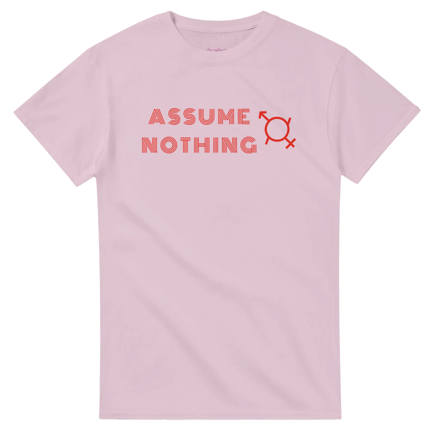 Genderfluid: Female and Male Symbol Heavyweight Unisex Crewneck T-shirt | Gildan® 5000 Light Pink