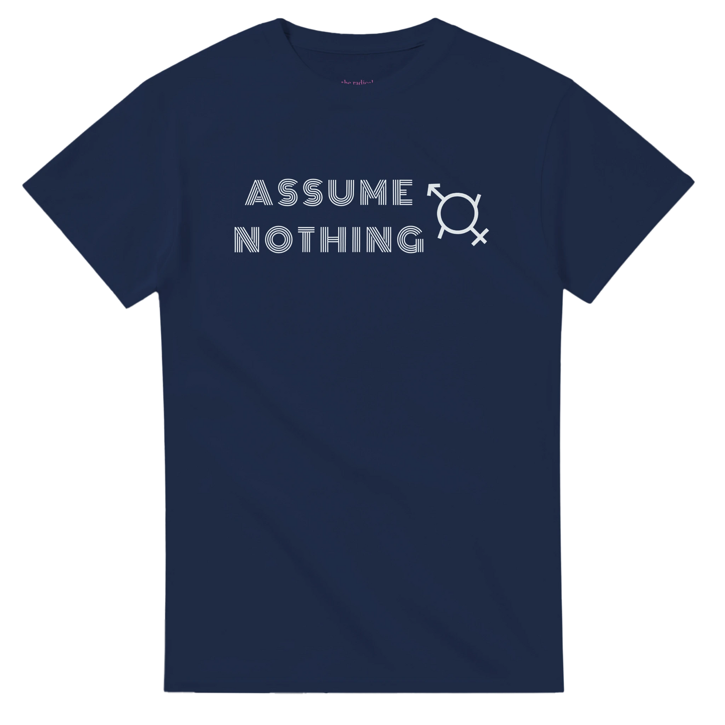 Genderfluid: Female and Male Symbol Heavyweight Unisex Crewneck T-shirt | Gildan® 5000 Navy