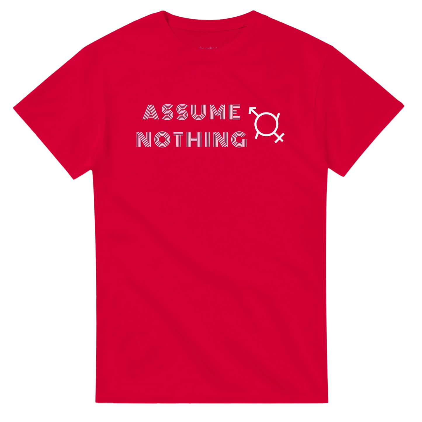 Genderfluid: Female and Male Symbol Heavyweight Unisex Crewneck T-shirt | Gildan® 5000 Red