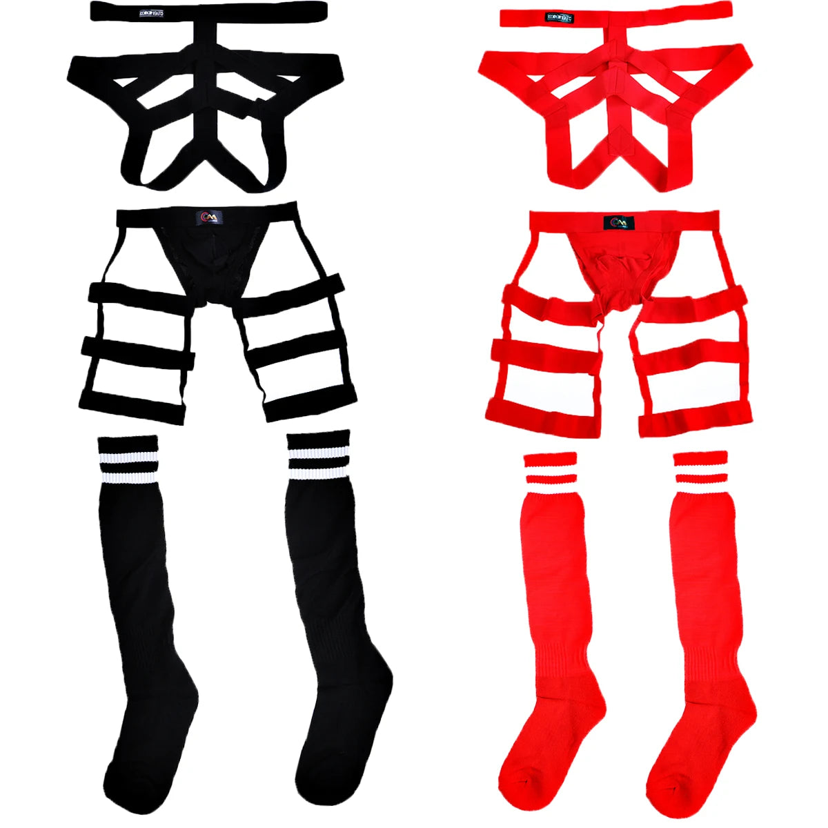Sexy Mens Jockstrap Thigh Suspender Briefs With Bandage Belt Male