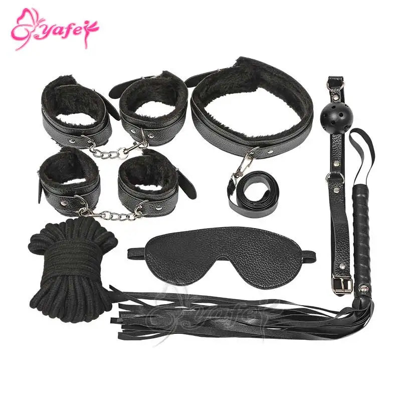7 PCS/SET Sex Leather Bdsm Bondage Kit