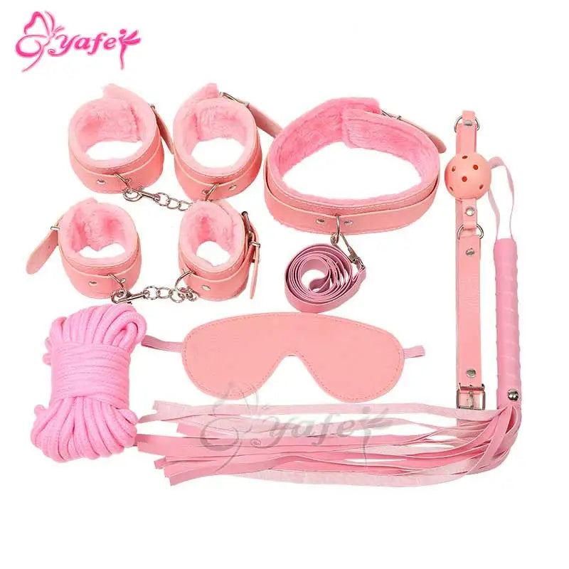 7 PCS/SET Sex Leather Bdsm Bondage Kit