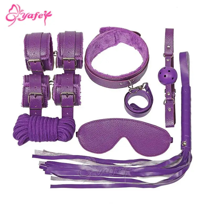7 PCS/SET Sex Leather Bdsm Bondage Kit