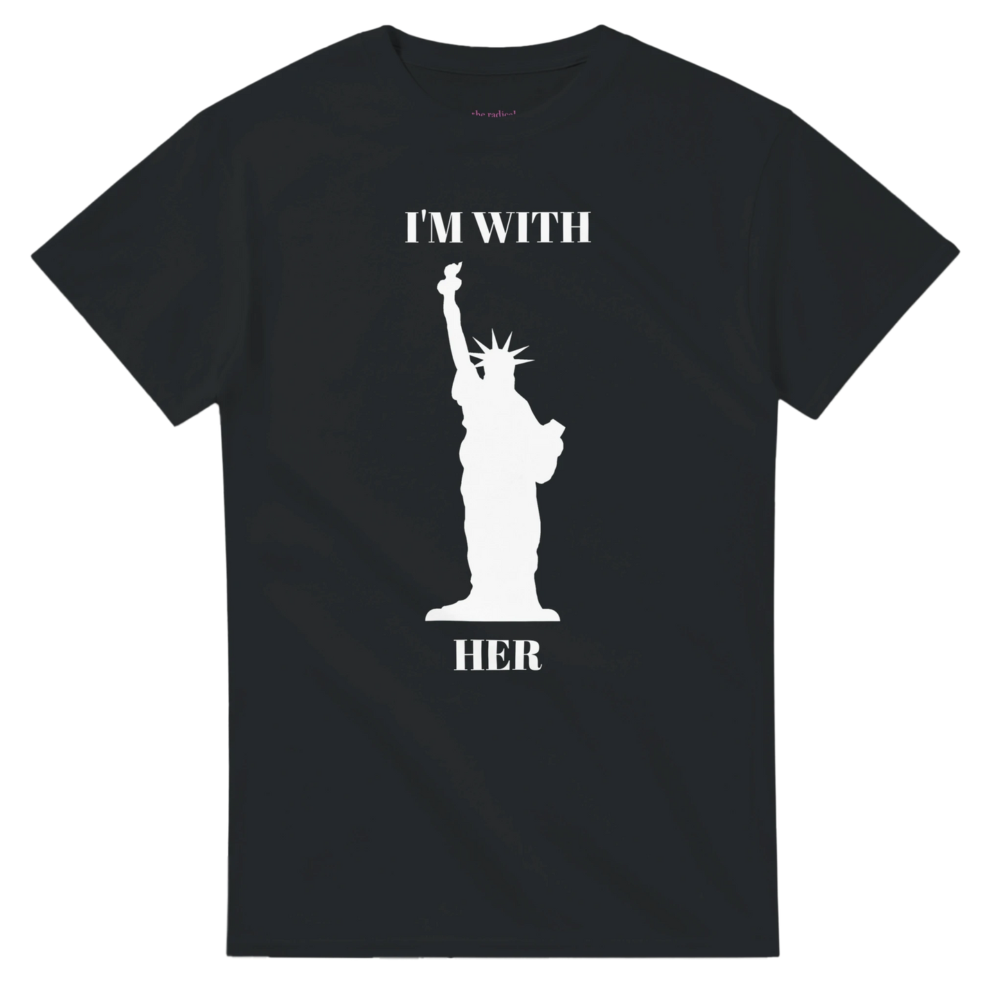 I'm With Her Heavyweight Unisex Crewneck T-shirt Black