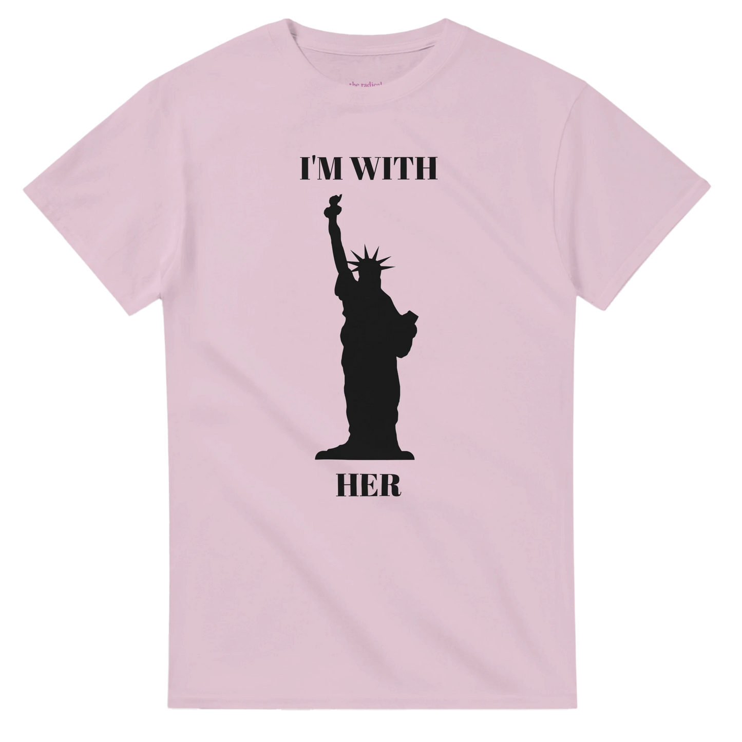 I'm With Her Heavyweight Unisex Crewneck T-shirt Light Pink