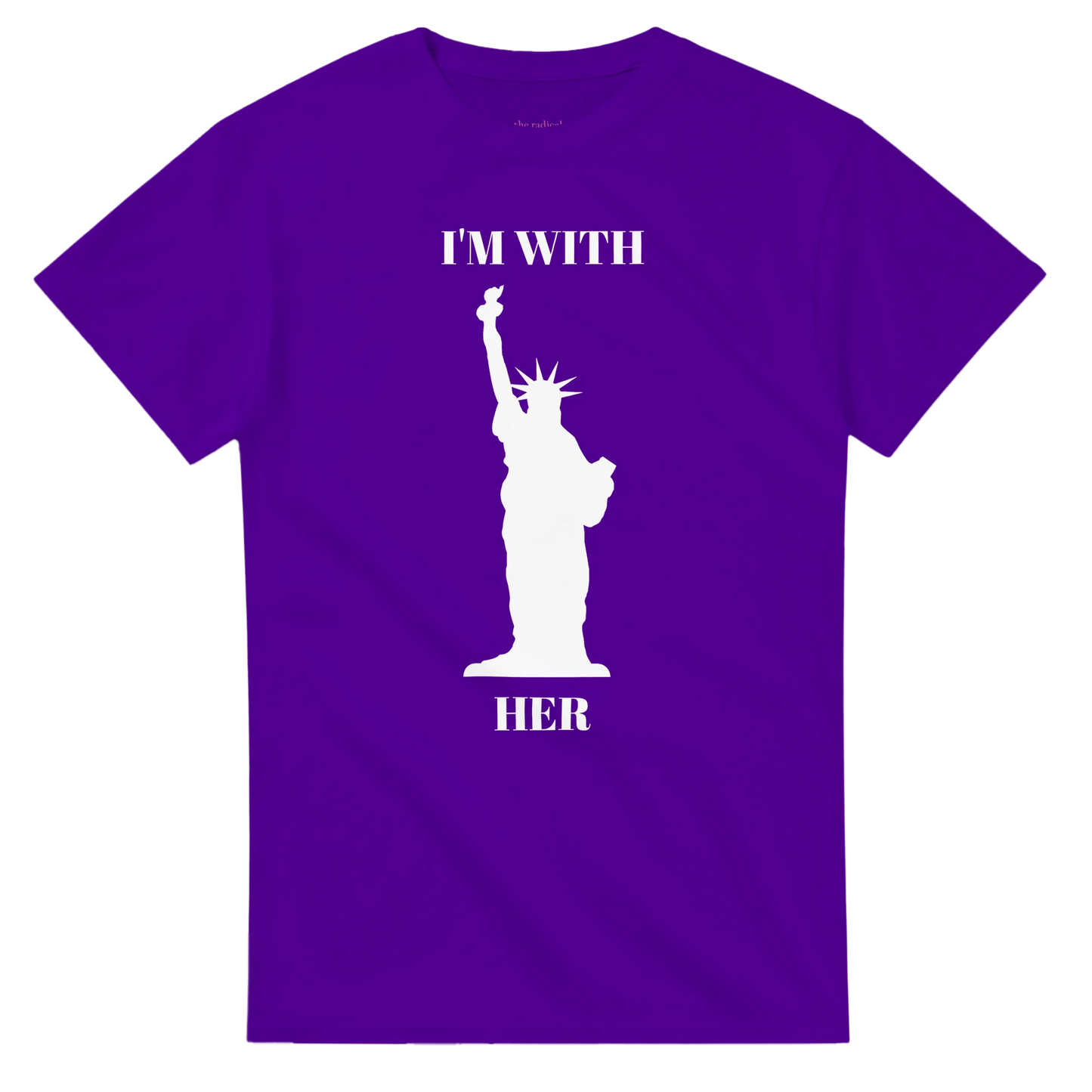 I'm With Her Heavyweight Unisex Crewneck T-shirt Purple