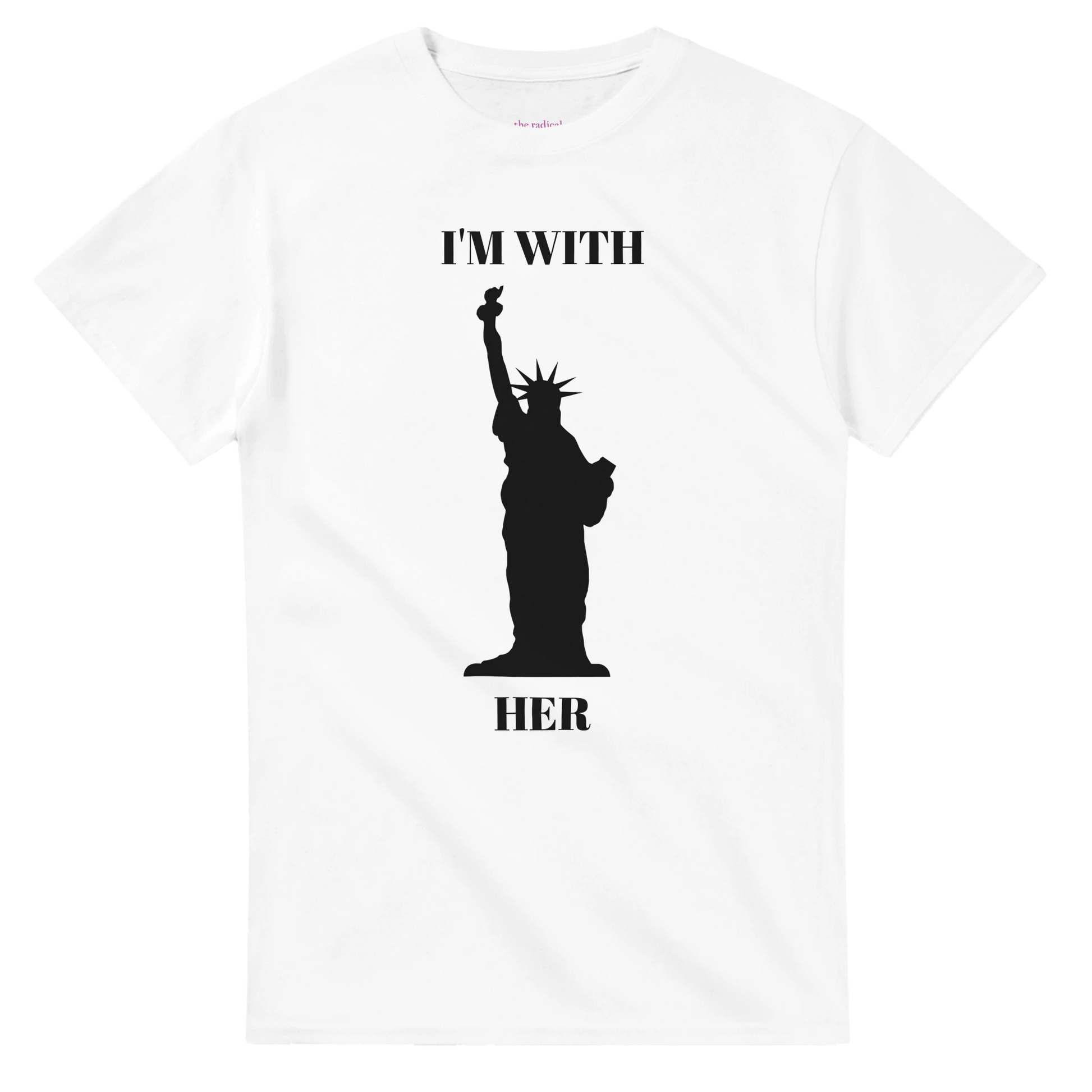I'm With Her Heavyweight Unisex Crewneck T-shirt  White