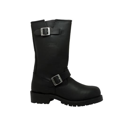 Men's 11" Engineer Boot Black Leather Boots-4