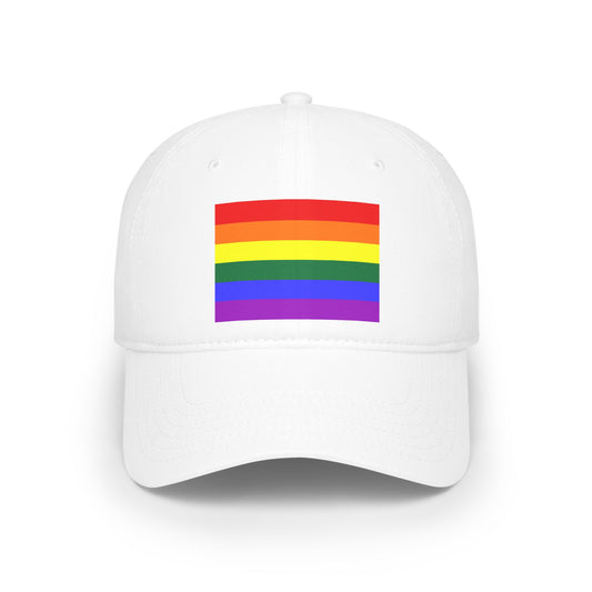 Pride Rainbow Flat Hat White
