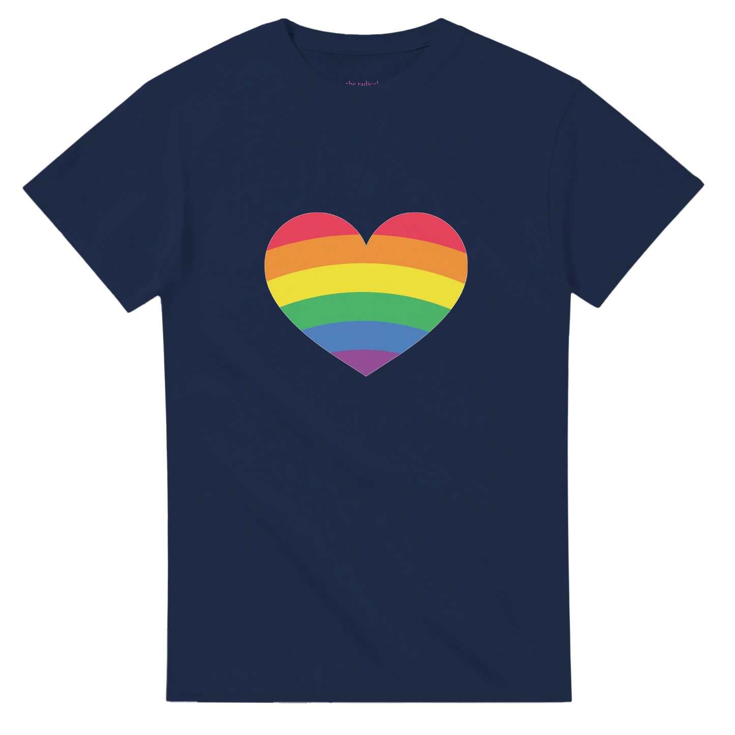 Rainbow Heart T Shirt Navy