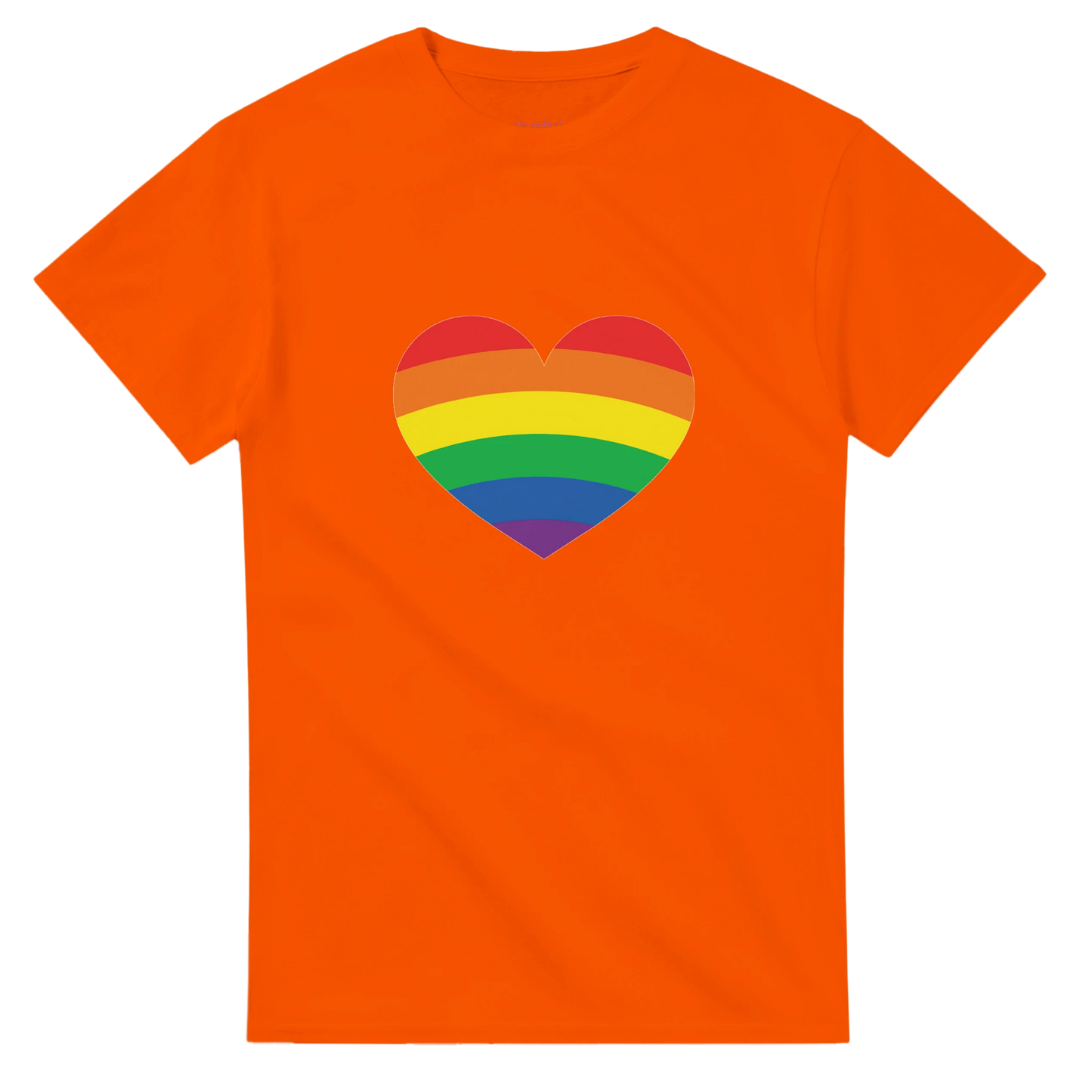 Rainbow Heart T Shirt Orange
