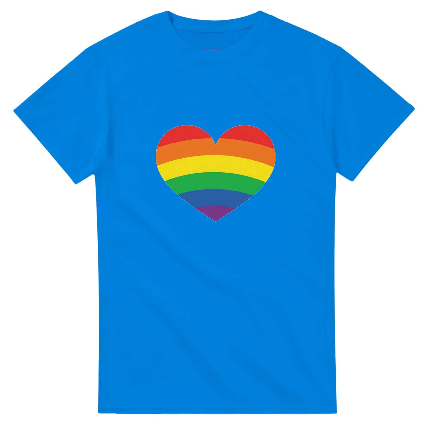 Rainbow Heart T Shirt Royal Blue